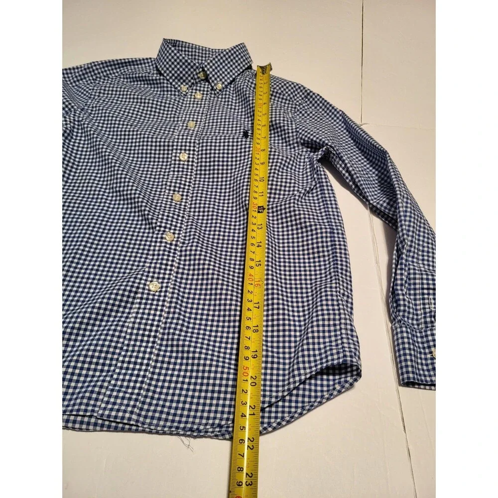(#16) Polo By Ralph Lauren Blue/ White Long Sleeve Button Down Size M (10-12)